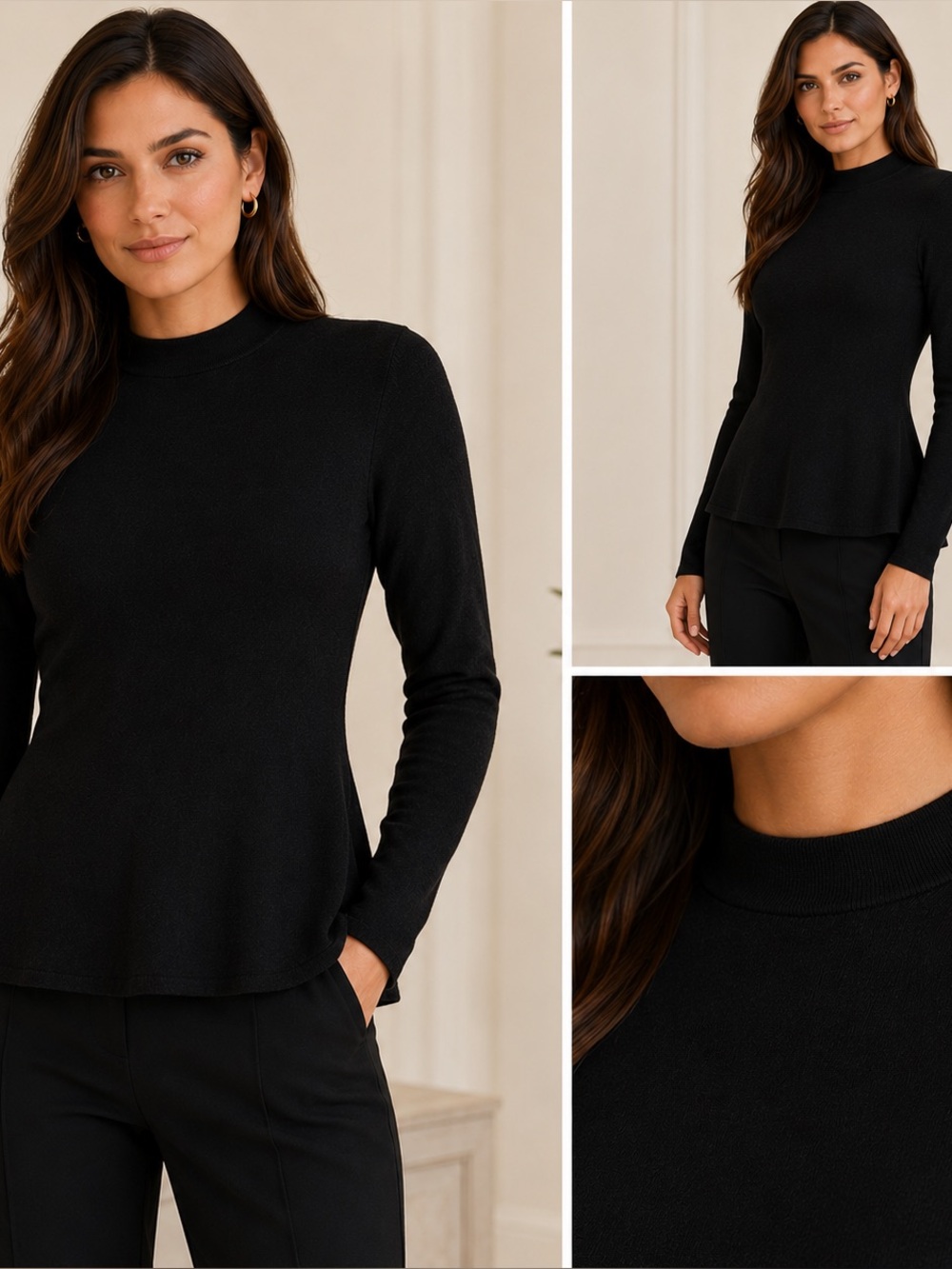 Polo by Ralph Lauren Black Crewneck Long-Sleeve Sweater